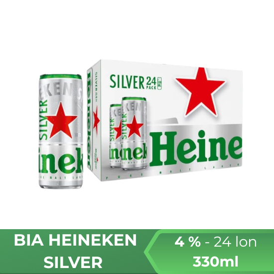 Bia Heineken lon bạc 330ml - thùng 24 lon