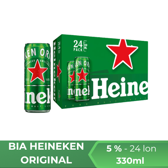 Bia Heineken Original xanh cao 330ml - thùng 24 lon