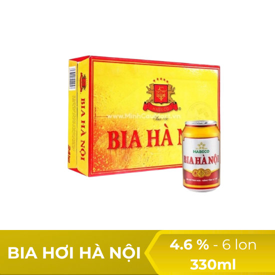 Bia Hà Nội vàng lon 330ml - thùng 24 lon