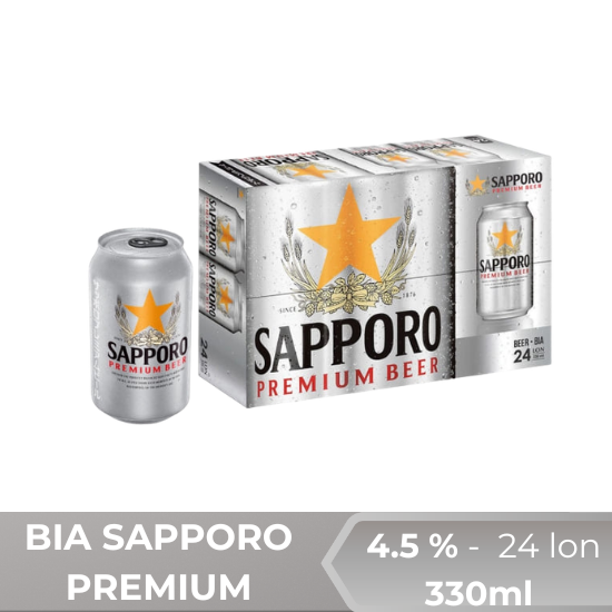 Bia sapporo Premium 330ml thùng 24 lon 