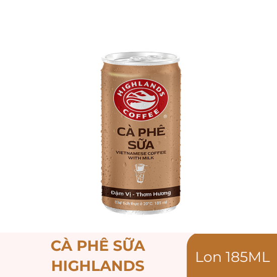 Cà phê sữa Highlands - lon 185ml