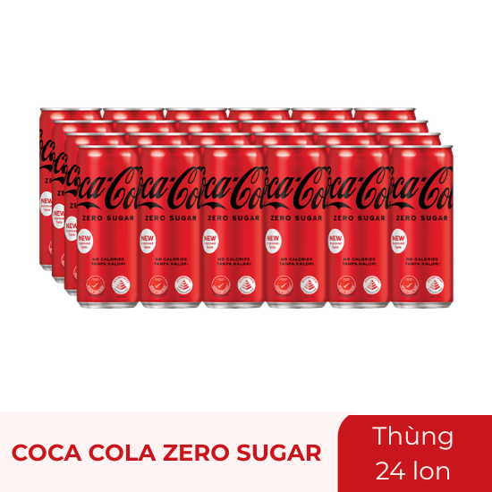 Coca zero sugar 320ml - thùng 24 lon