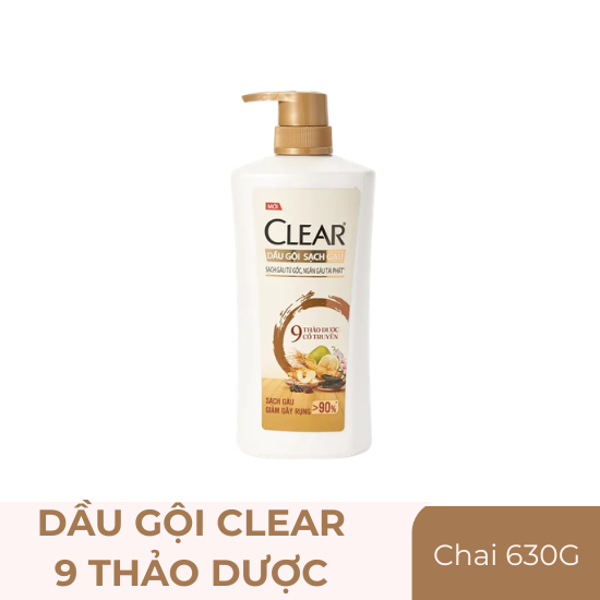 Dầu gội Clear 9 thảo dược - chai 630g
