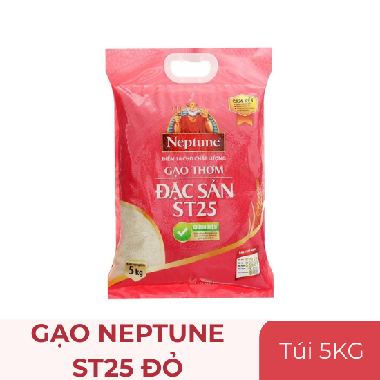 Gạo thơm Neptune đỏ - túi 5kg