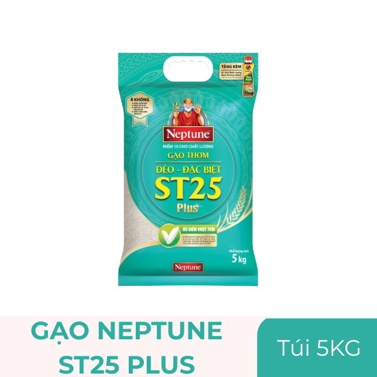 Gạo thơm Neptune ST25 plus - túi 5kg