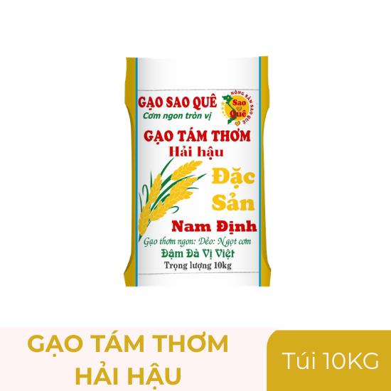 Gạo tám thơm Hải Hậu bao trắng - bao 10kg