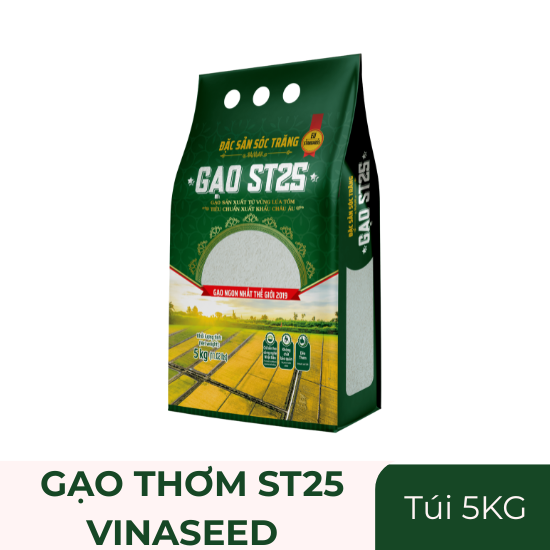 Gạo thơm ST25 Vinaseed - túi 5kg