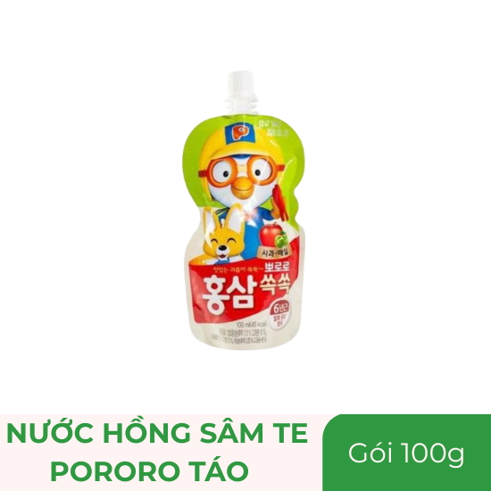 Nước hồng sâm TE Pororo táo - gói 100g
