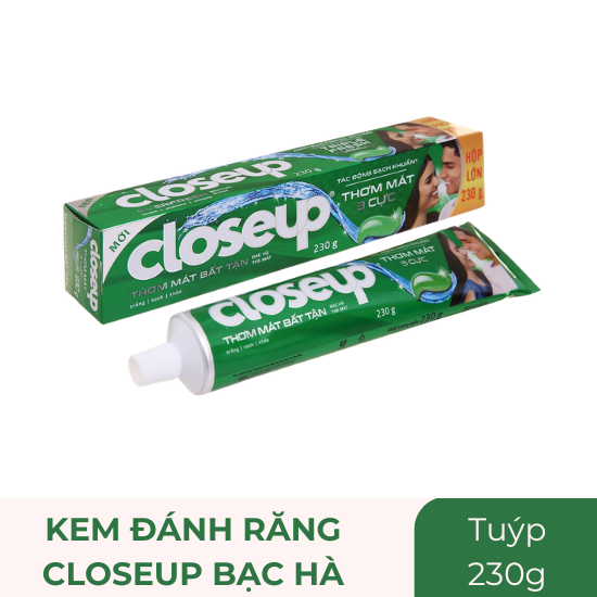Kem đánh răng Closeup bạc hà thơm mát - tuýp 230g