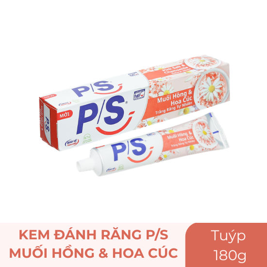 Kem đánh răng P/S muối hồng và hoa cúc - tuýp 180g
