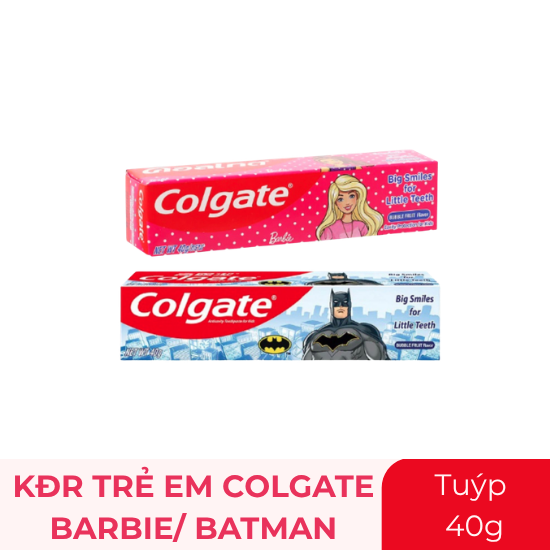 Kem đánh răng trẻ em Colgate Barbie/Batman - tuýp 40g
