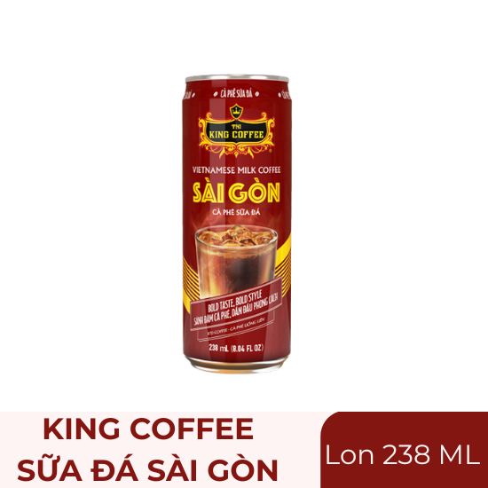 Cà phê King Coffee sữa đá Sài Gòn - lon 238ml