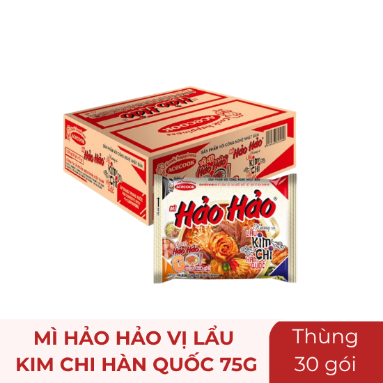 Mì Hảo Hảo vị lẩu kim chi Hàn Quốc - thùng (30 gói * 75g)