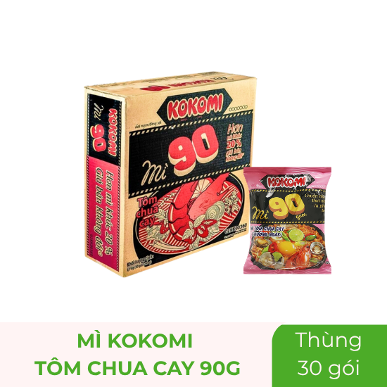 Mì Kokomi chua cay - thùng (30 gói * 90g)