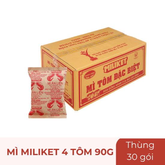Mì Miliket 4 tôm - thùng (30 gói * 80g)