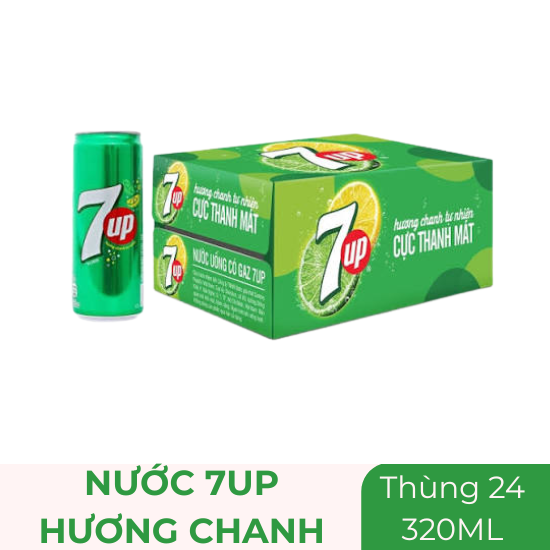 Nước ngọt 7up chanh 320ml - thùng 24 lon