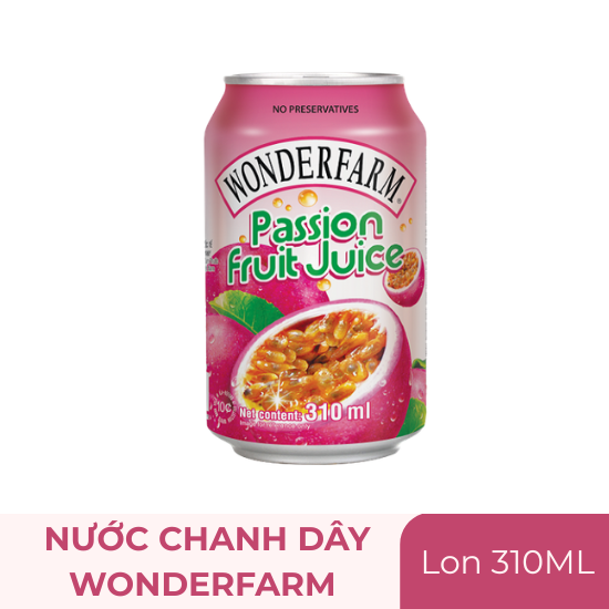 Nước chanh dây Wonderfarrm - lon 310ml