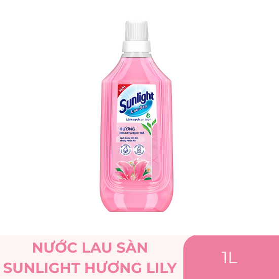 Nước lau sàn Sunlight tinh dầu thảo mộc hương lily - chai 1 lít
