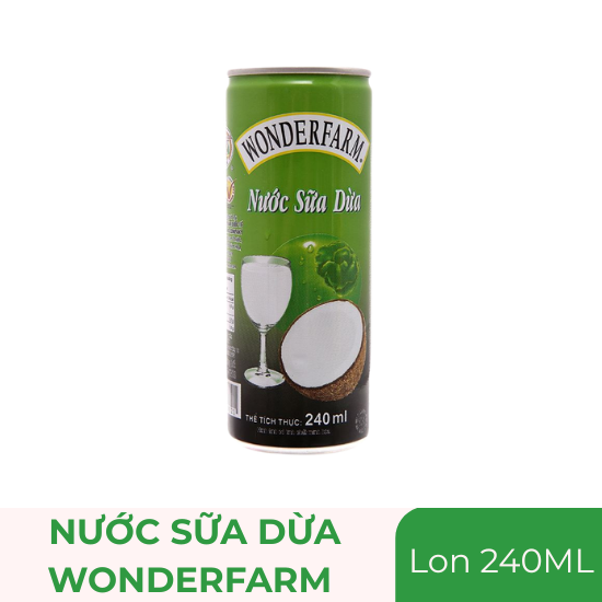 Nước sữa dừa Wonderfarm - lon 240ml