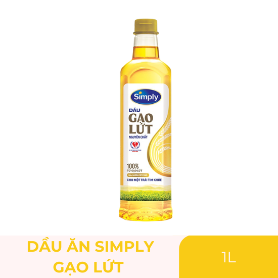 Dầu gạo lứt Simply - chai 1 lít