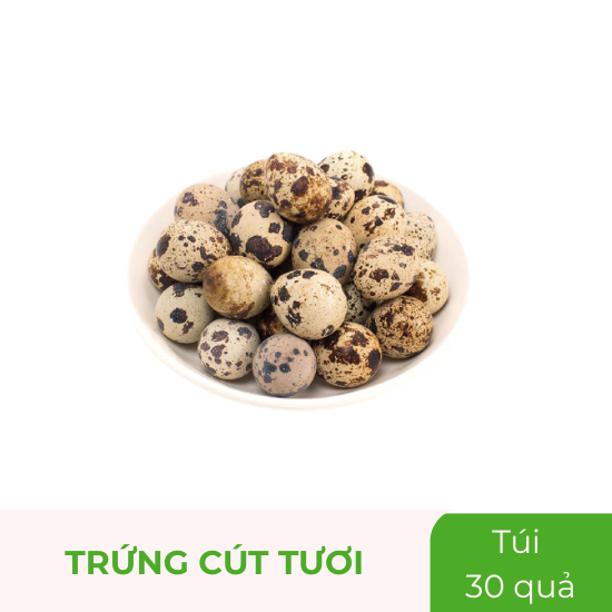 Trứng cút tươi - túi 30 quả