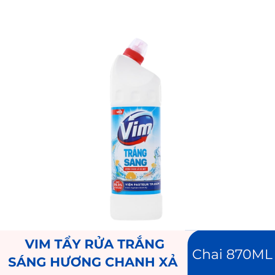 Vim tẩy rửa trắng sáng hương chanh sả - chai 870ml