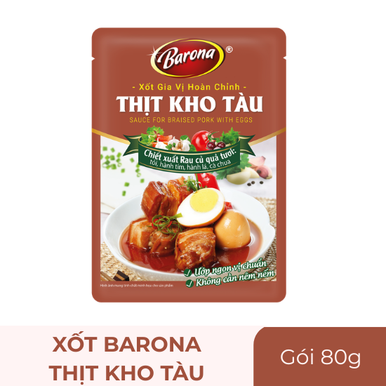 Xốt Barona thịt kho tàu - gói 80g